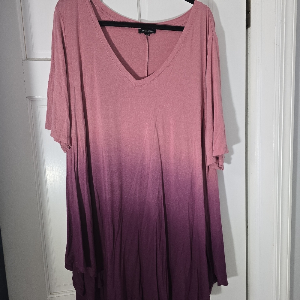 Lane Bryant 26/28 Swing Perfect Sleeve V-Neck Drapey Tunic